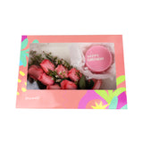 Birthday Gift Box - Pink Bloom and Pink Round Mini Cake مجموعه عيد الميلاد مكونه من بوكيه ورد وردي وكيكه ميني وردي