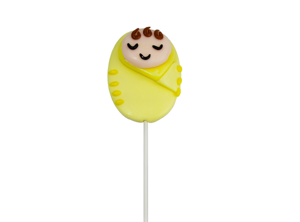 Baby Shower Lollipop (Yellow) - مصاصه على شكل مولود جديد