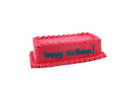 Pink Birthday Cake with Candles - كعكة عيد ميلاد وردية مستطيلة الشكل مع شموع