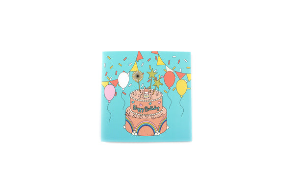 Happy Birthday Greeting Card II (Blue) -بطاقة تهنئة بعيد ميلاد سعيد II (أزرق)
