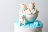 Three Tiered Twins Baby Cake - كيكة توام