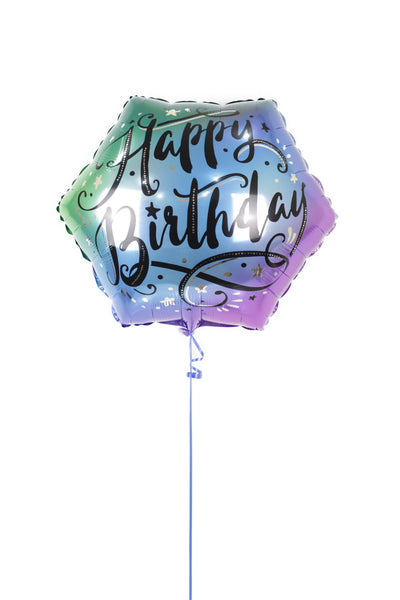 Ombre Rainbow Happy Birthday Foil  Balloon بالونه يوم ميلاد