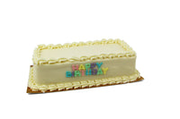 White Birthday Cake with Candles - كعكة عيد ميلاد بيضاء مستطيلة الشكل بالشموع