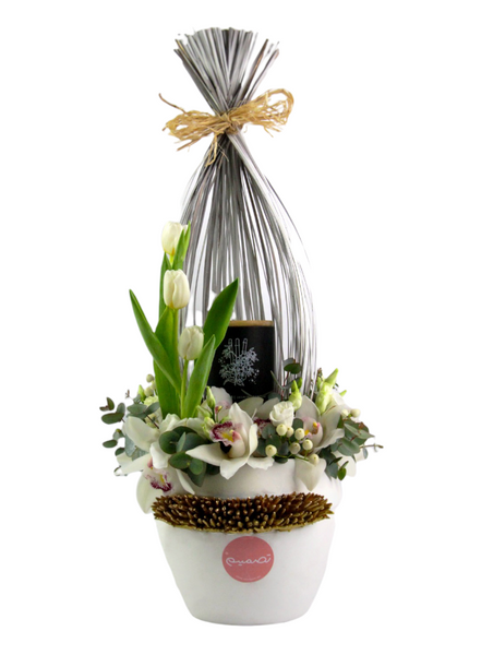 Flower Pot with Scented Candle- اناء للزهور مع شمعة معطرة