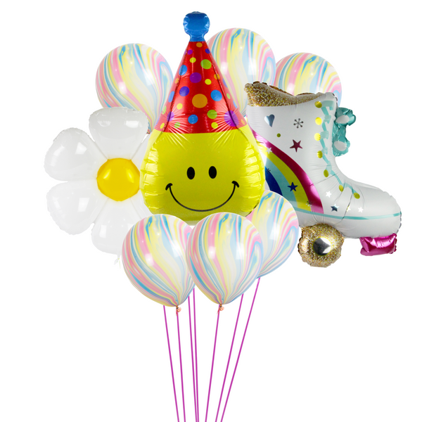 Birthday Balloon Bouquet - Smiley Emoji باقه بالونات لعيد ميلاد