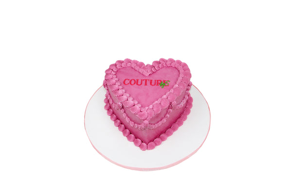 Heart-Shaped Pink Vintage Cake - كيكة يوم ميلاد