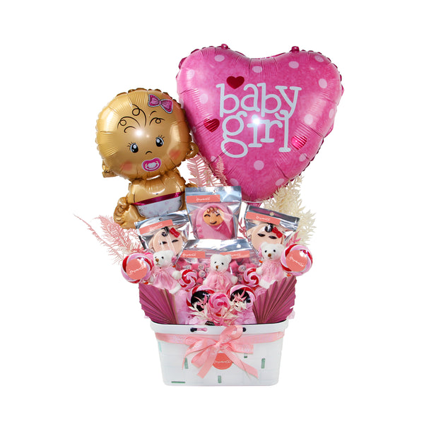 It’s a girl Gift Basket - سلة هديه مولود جديد بنت
