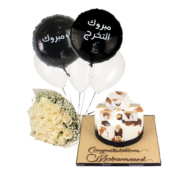 Combo - Army Shirt Shaped Cake مجموعه مبروك الترفيع
