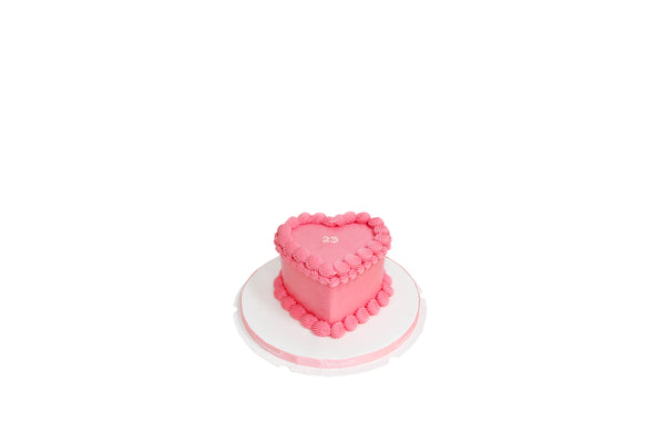 Pink Heart-Shaped Birthday Cake - كيكة يوم الميلاد