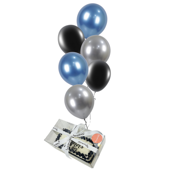Father's Day Cake and Balloon Combo Blue مجموعه يوم الاب مكونه من كيكه وبالونات