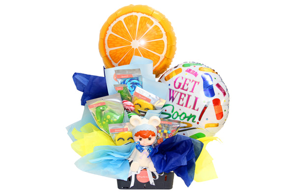 Get Well Soon Hamper (Blue) - سله التمني بالشفاء ( أزرق)
