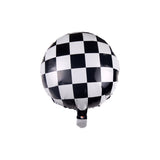 Checkered Round Foil Balloon- بالون فويل دائري بنقشة مربعات السباق