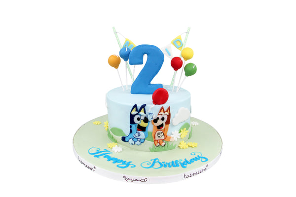Blue Puppy Character Birthday Cake كيكة يوم ميلاد