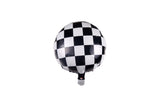 Checkered Round Foil Balloon- بالون فويل دائري بنقشة مربعات السباق