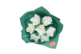White Roses Lollipop Bouquet - باقة مصاصات علي شكل ورد ابيض