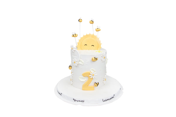 Sun and Bee Birthday Cake كيكة يوم ميلاد