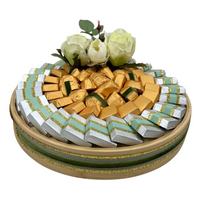 Ready-Made Chocolate Round Tray - Gold  صواني شوكولاتة