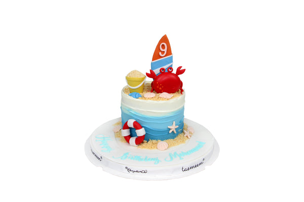 Crabby Surfer Birthday Cake كيكة يوم ميلاد