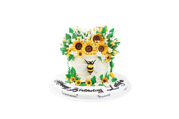 Sunflower and Bee Birthday Cake - كيكة يوم ميلاد