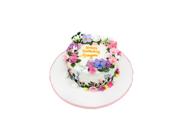Pastel Petal Birthday Cake كيكة يوم ميلاد
