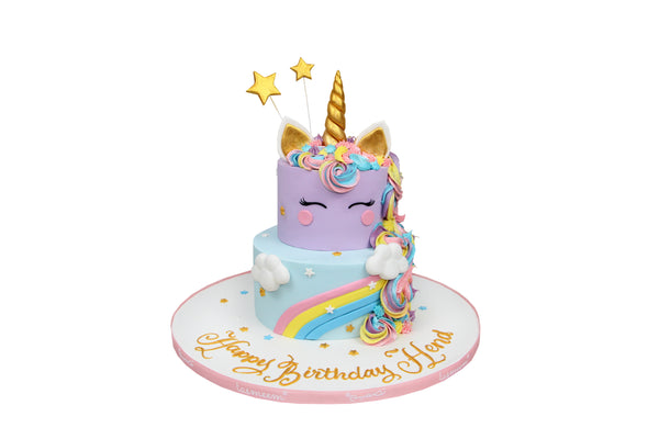 Two-Tiered Unicorn Birthday Cake كيكة يوم ميلاد