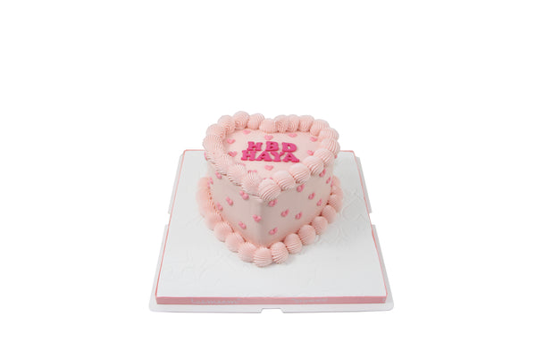 Pink Heart-Shaped Birthday Cake - كيكة يوم ميلاد