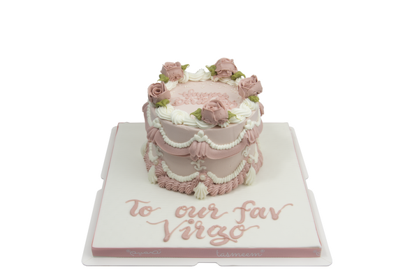 Pink Floral Birthday Cake كيكة مزينه بالورد