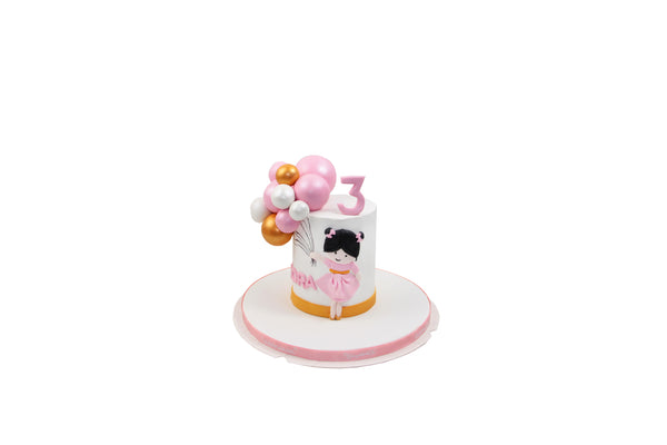 Pink Girl Birthday Cake -  كيكة يوم ميلاد
