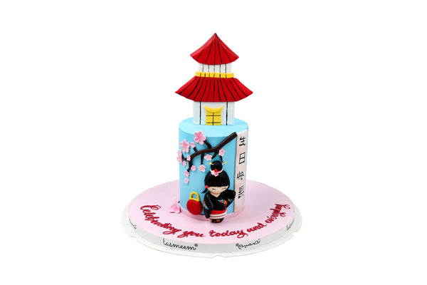 Japanese Theme Birthday Cake - كيكة يوم ميلاد