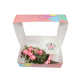 Birthday Gift Box - Pink Bloom and Mini Cake مجموعه عيد الميلاد مكونه من بوكيه ورد وردي وكيكه ميني