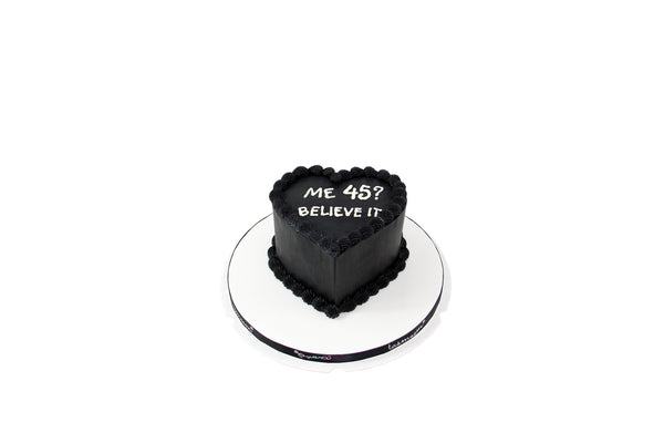 Black Heart-Shaped Birthday Cake - كيكة يوم ميلاد