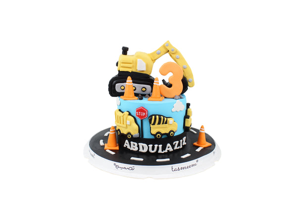 Construction Theme Birthday Cake - كيكة يوم ميلاد