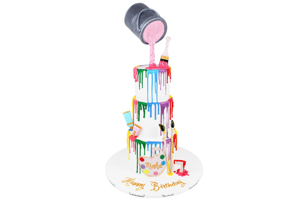 Paint Drip Birthday Cake - كيكة يوم ميلاد