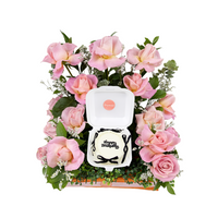 Flower Arrangement with Birthday Mini Cake XVI - تنسيق زهور مع كيك ميني لعيد ميلاد