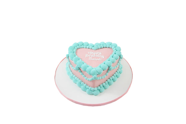 Blue Heart Shaped Birthday Cake - كيكة يوم ميلاد