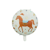 Round Foil Balloon with Horse Design بالون فويل دائري بتصميم حصان