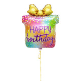 Happy Birthday Gift Box Shaped Foil Balloon بالون فويل على شكل صندوق هدايا عيد ميلاد سعيد