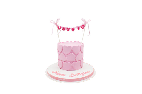 Pink Hearts Birthday Cake - كيكة يوم ميلاد