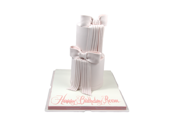 Two Tiered Pink Birthday Cake -كيكة يوم ميلاد