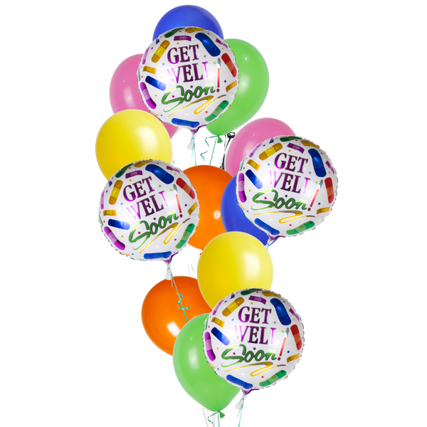 Balloon Bouquet - Get Well Soon مجموعه بالونات - سيلفر وجولد