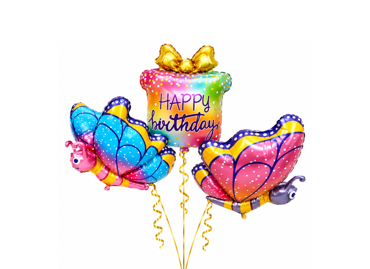 Butterfly Birthday Balloon Bouquet بالونات فراشه ليوم ميلاد – Tasmeem