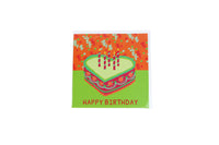 Greetings Card - Happy Birthday (Cake & Candle) بطاقه تهنئه لعيد ميلاد مع رسمه الكيكه وشموع