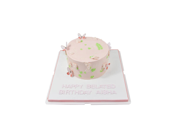 Simple Pink Birthday Cake - كيكة يوم ميلاد