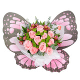 Pink Butterfly Bouquet  - بوكيه وردي شكل  فراشه