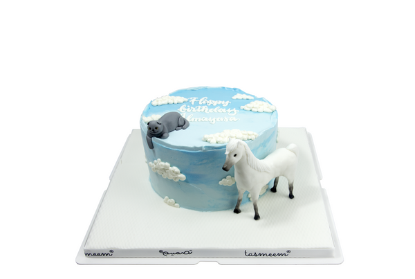 Cloudy Birthday Cake - كيكة يوم ميلاد