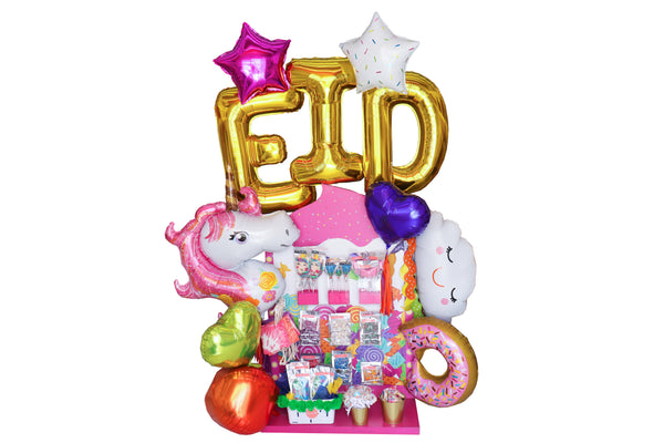 EID Pink Wooden Gift Stand  ستاند خشب وردي لهدايا العيد