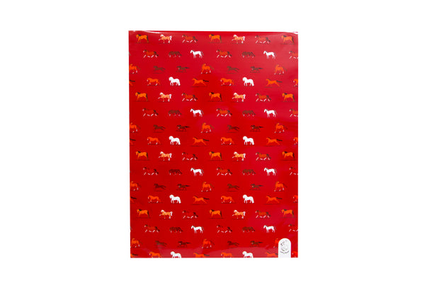 Arabian Horse Running Design Wrapping Paper (N&Q) - ورق تغليف - خيول عربيه