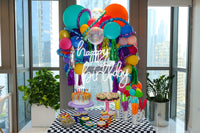 Happy Birthday Table and Balloon Arrangement طاوله عيد ميلاد