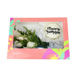 Birthday Gift Box - White Bloom and White Round Mini Cake مجموعه عيد الميلاد مكونه من بوكيه ورد ابيض وكيكه ميني