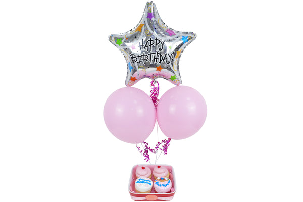 Star Pops and Cupcake Combo  كومبو كب كيك مع بالونات